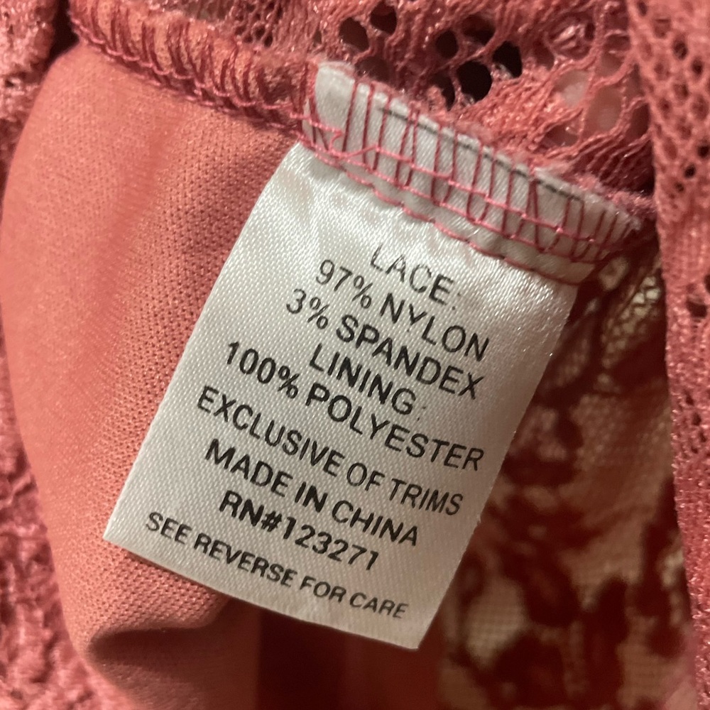 Orange Kiss Women Rose Lace bodysuit EUC - Picture 4 of 5